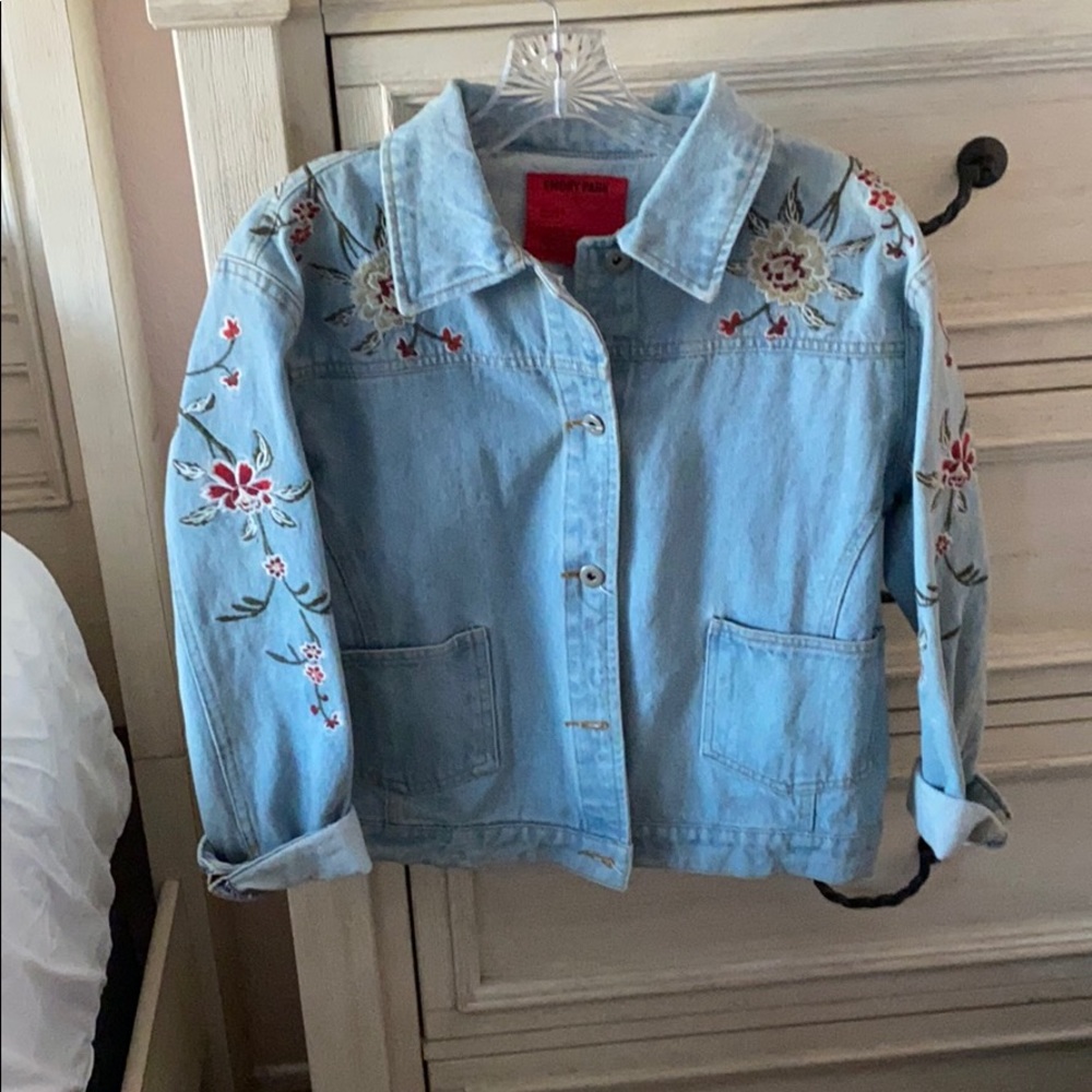 Floral jean jacket